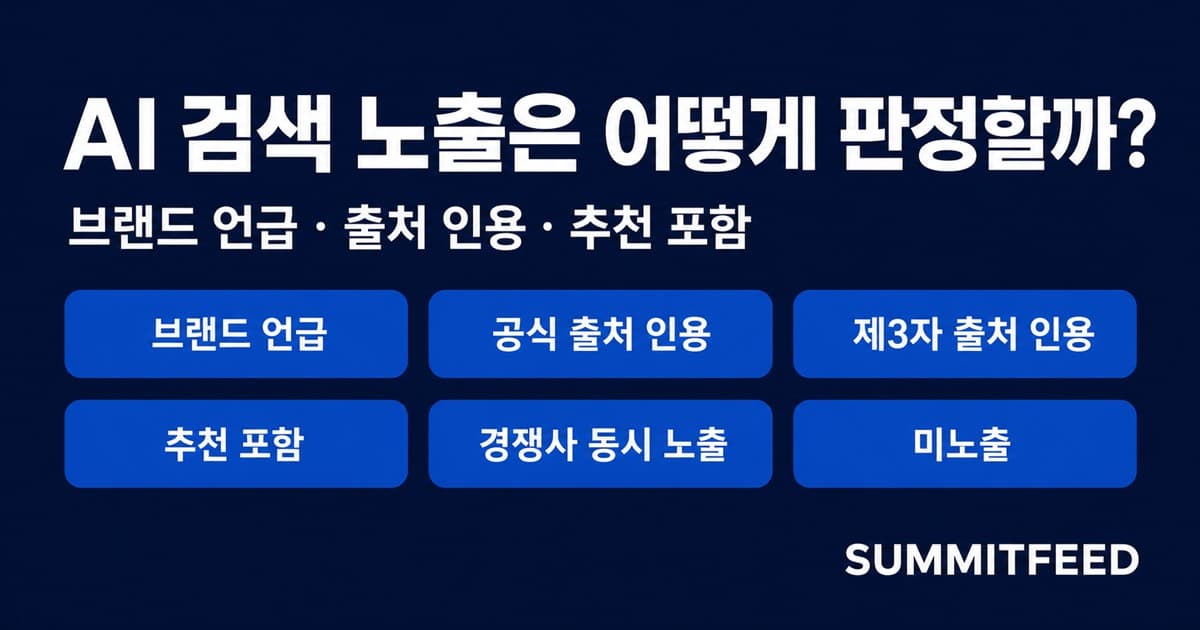 AI 검색 노출은 어떻게 판정할까?